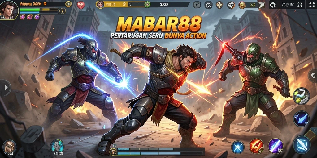 Screenshot menampilkan aksi bertarung seru dalam MABAR88.