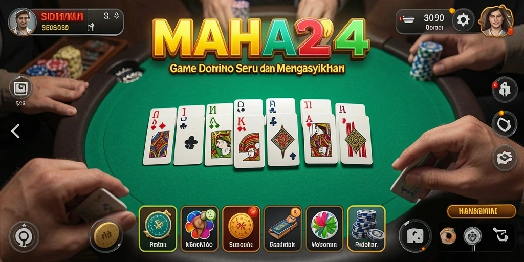 Tampilan gameplay seru dari permainan domino MAHA24