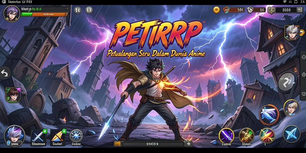 Tampilan gameplay seru di dunia anime yang menawan.