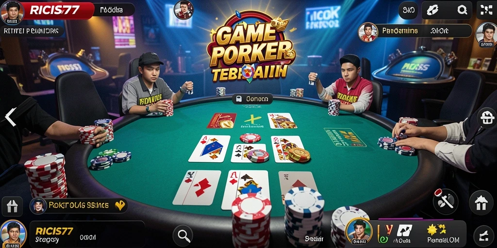Tampilan gameplay poker yang mendebarkan di RICIS77.