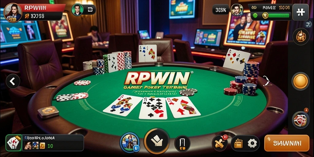 Tampilan gameplay menarik di RPWIN dengan suasana Poker yang nyata.