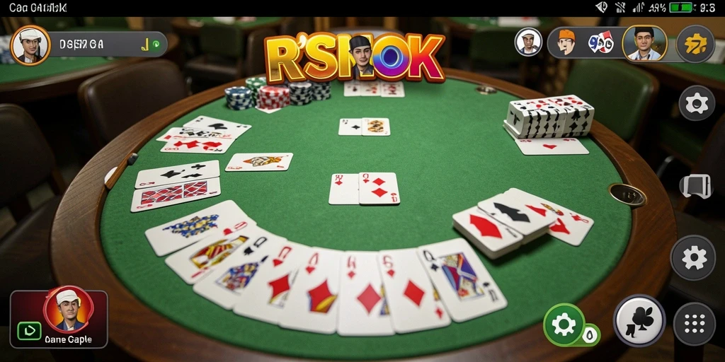 Screenshot gameplay RSNOK dengan suasana Gaple yang seru.