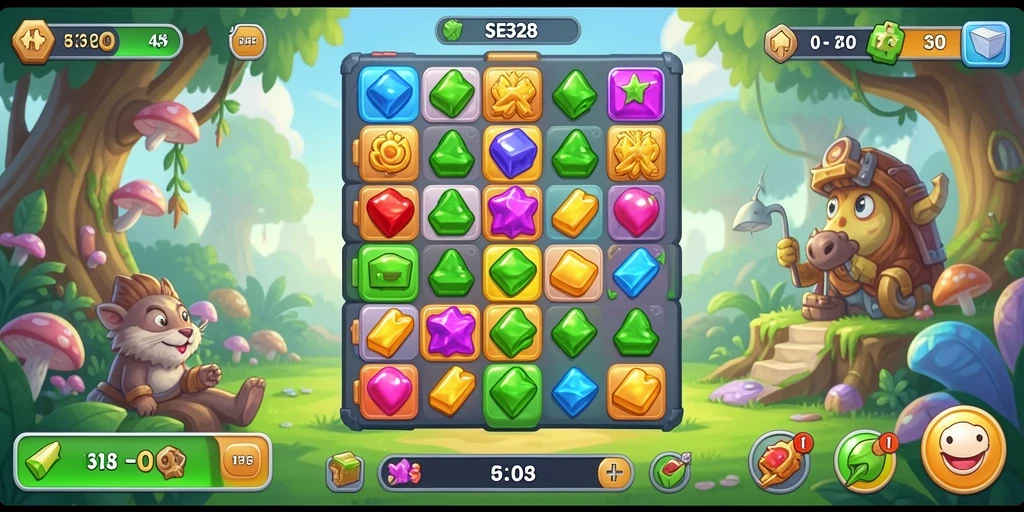 Tampilan gameplay SE328 yang penuh warna dan menarik.