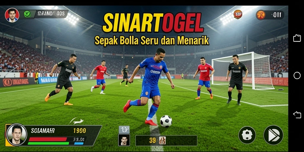Tampilan gameplay <strong>SINARTOGEL</strong> yang menampilkan pertandingan sepak bola nyata.